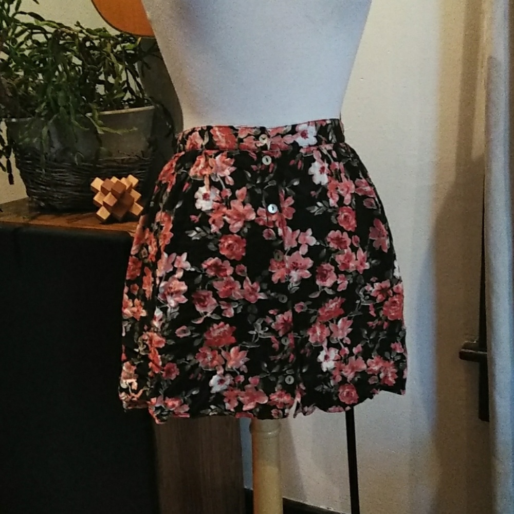 Floral button up skirt